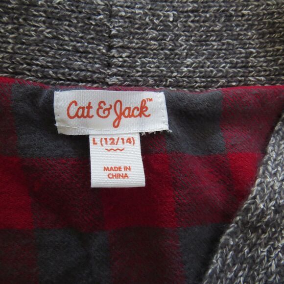 Cat & Jack Boy's Gray Cardigan Sweater  L (12/14)  GUC - Picture 7 of 7